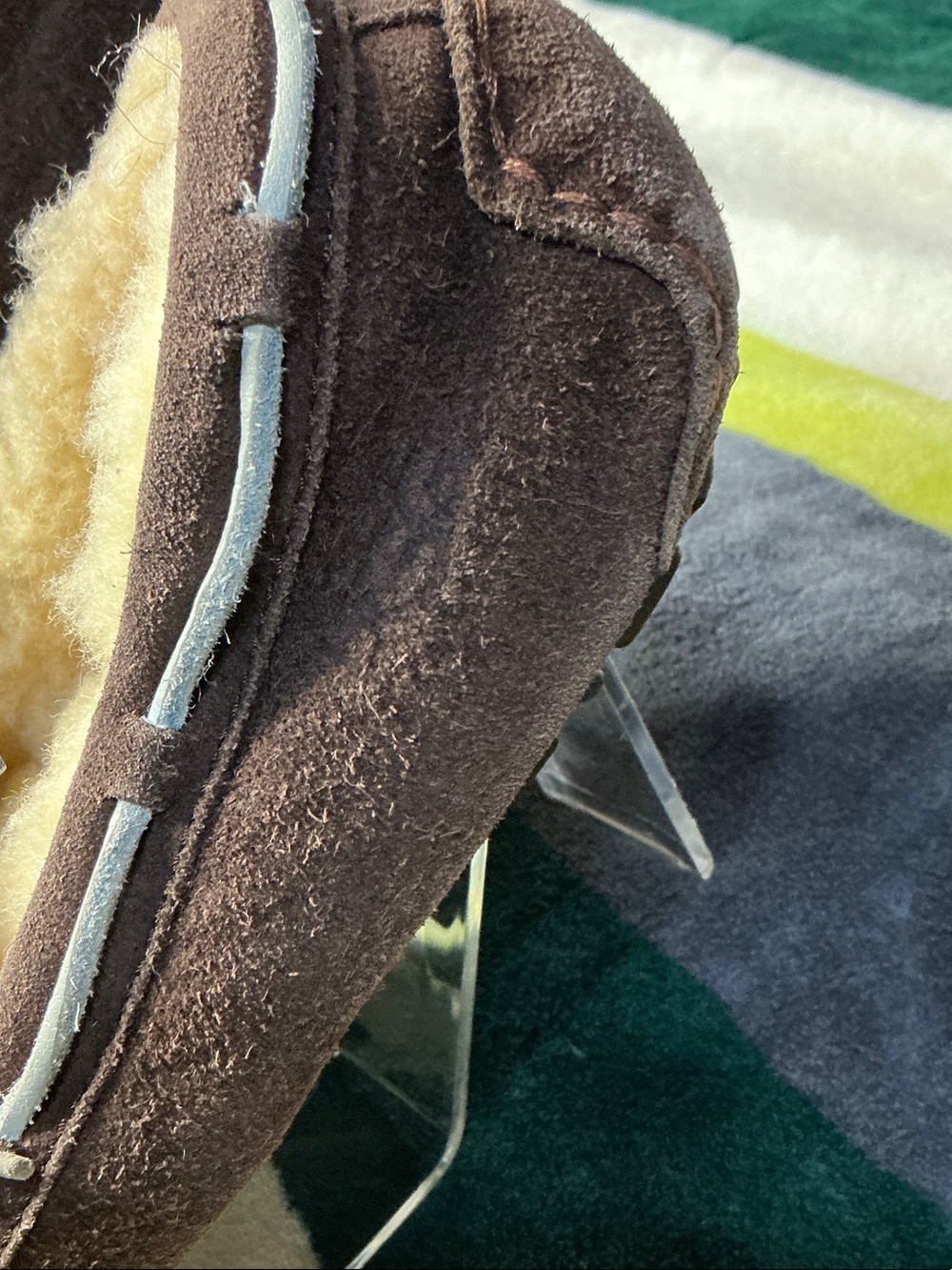 UGG Women’s Brown Suede Moccasin Slippers with Shearling Lining Size 9 - Picture 6 of 16